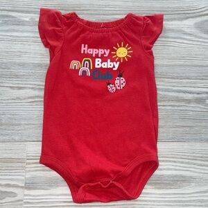 ⭐Okie Dokie Baby Girl 6M Red Summer Romper Onesie⭐